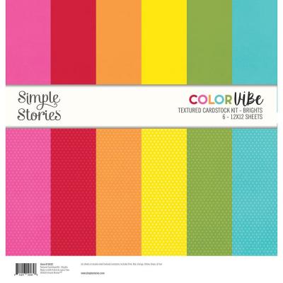Simple Stories Color Vibe Textured Cardstock - Brights
